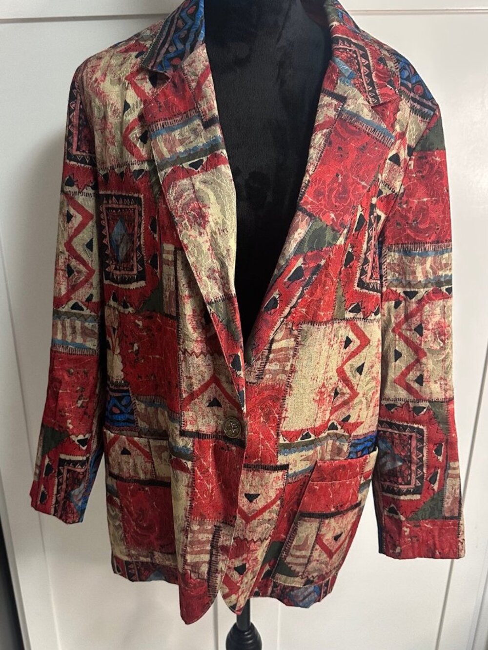 Vintage Danielle B Tribal Patchwork Blazer Medium Southwestern